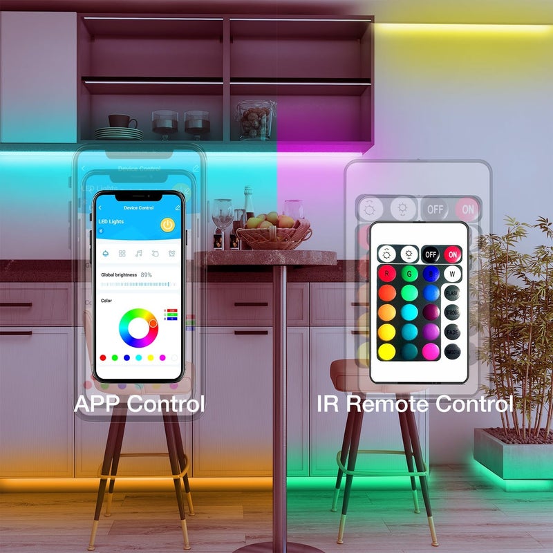 DAYBETTER Smart RGB Led Strip Lights, 50ft Led Lights for Bedroom with App Control, Multicolor Changing Led Light Strips Apply for Home Decor, Living Room, Kitchen, Home Party Decoration - Image 3